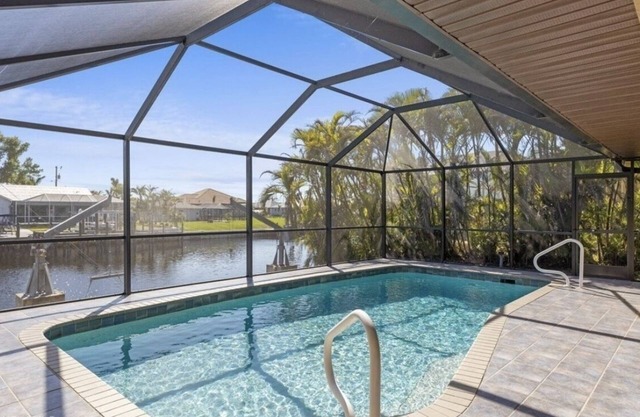 Poolside paradise on the canal