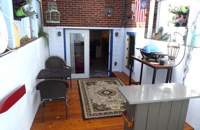 PORTHOLE: Peaceful with a private, locked, covered patio to relax/store bikes.