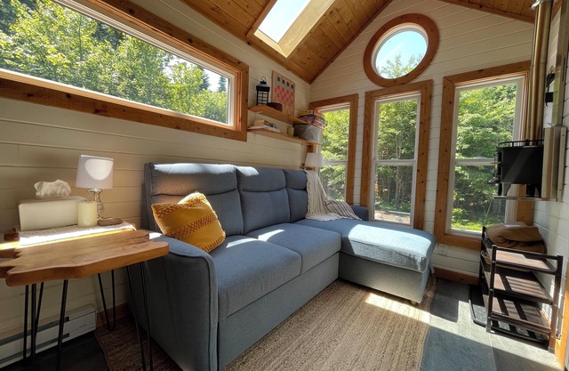 Private Brook-Side Tiny House in the Woods with Gazebo