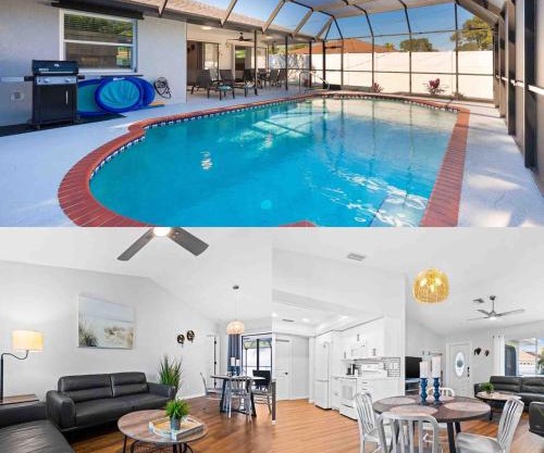 Private retreat sleeps 6 with oversized heated pool!
