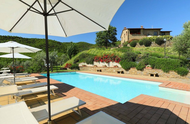 Private Villa with WIFI, private pool, TV, balcony, pets allowed, panoramic view, close to Cortona