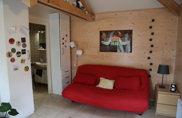 Quiet studio overlooking wooded garden. Close to RER station and shops.