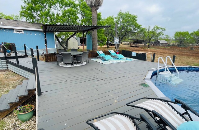 Ranch house, cottage, pool, deck, small basketball court, private gated entrance