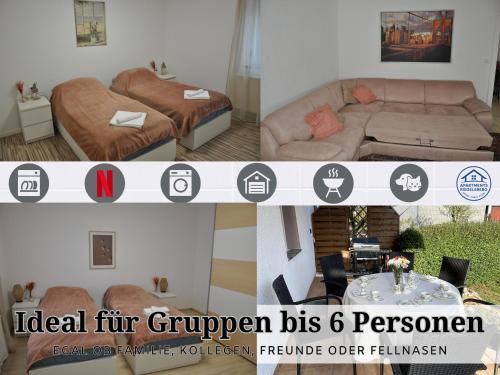 Renovierte 85qm 6 PAX Altbauwohnung und Terasse - Apartment "Karin"