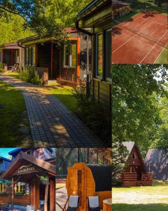 River Park Domki Wśród Drzew Wzdłuż Rzeki