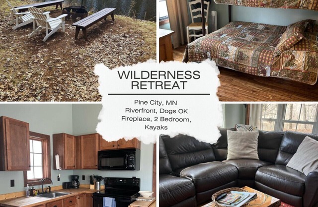 River · Pine City-Riverfront-firepit-kayaks-pets-fireplace