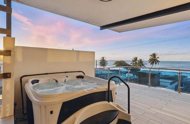 Rooftop with jacuzzi and panoramic sea views
