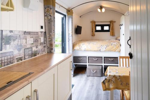 Shepherds hut with hot tub