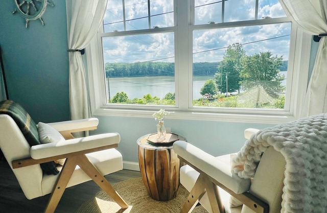 SKY Parlor sunrise and sunset views overlooking the river