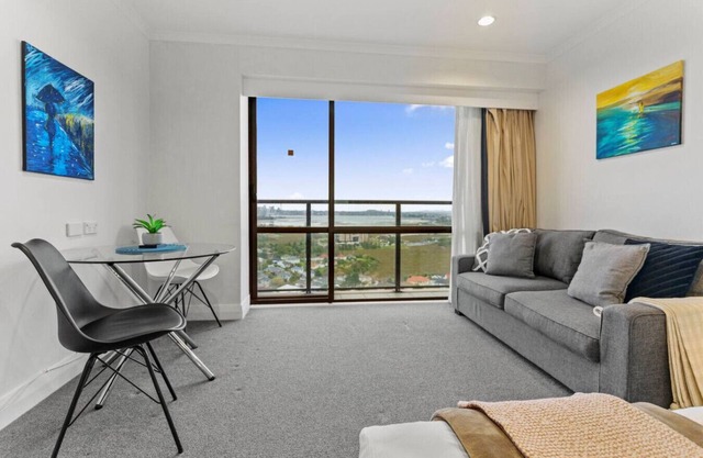 Skyline Sojourn Studio with Parking and Sea Views