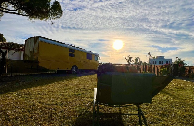 Sleeping in the Historic Bus 15 minutes from Seville surrounded by nature