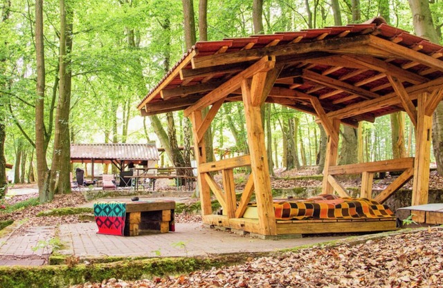 Sleeping in the beech green in the fresh forest air