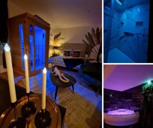 Spa-Sauna-Ciel de pluie tropicale-Champagne Nuit Romantique - Escapade Mâconnaise