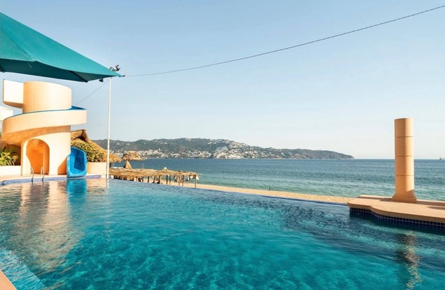 Spacious apartment right on the beach.