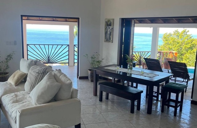 Spacious luxury villa in Whitehouse, Jamaica, with expansive ocean views.