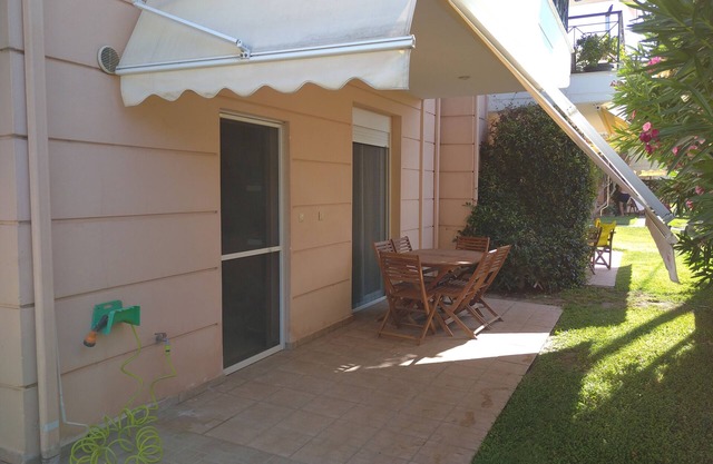 Spacious two room apartment with patio, 5 min walk from the beach