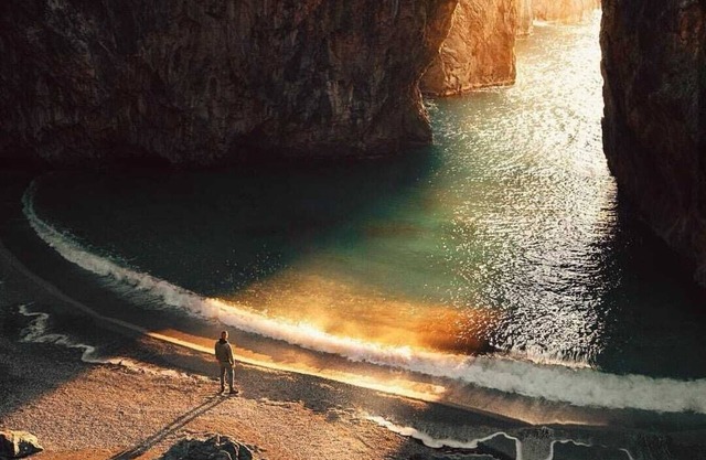 Spectacular sea, mountain and old town view Scalea