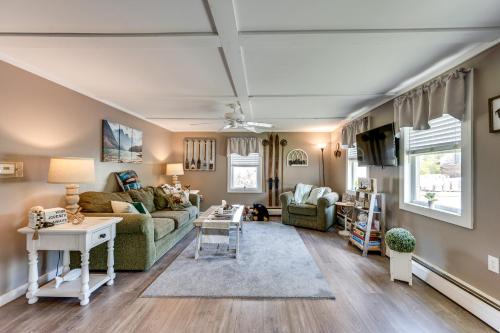 Steps to Crystal Lake Spacious Retreat with Views
