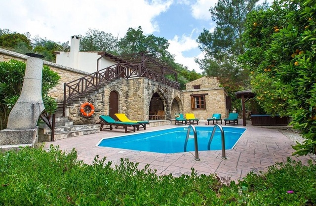 Stone Built Villa, Private Pool, Jacuzzi, located in the Beautiful "Green Awarded" Miliou Valley!