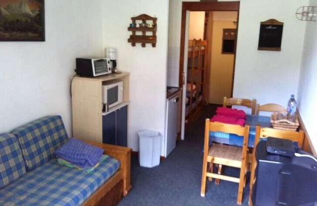 Studio 4personnes facing south and the slopes with Balcony.