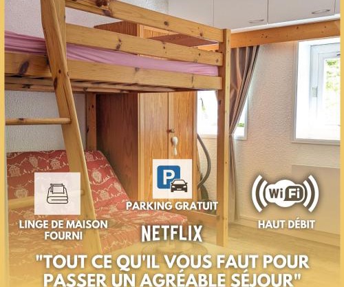Studio avec linge de maison fourni et tout équipé aux pieds des pistes