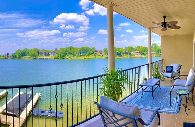 Stylish New Lake Condo with180° Lakefront View- Main Channel, Central Location!