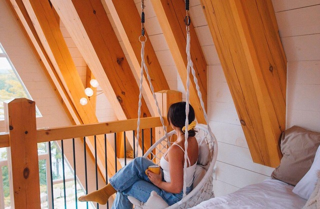 Timber A-Frame Cabin on French River
