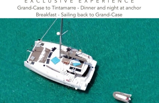 Tintamarre exclusive dinner and night at anchor