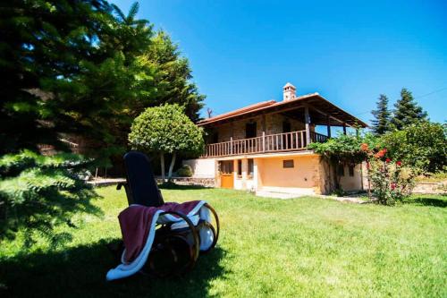 Traditional Stone Home with view