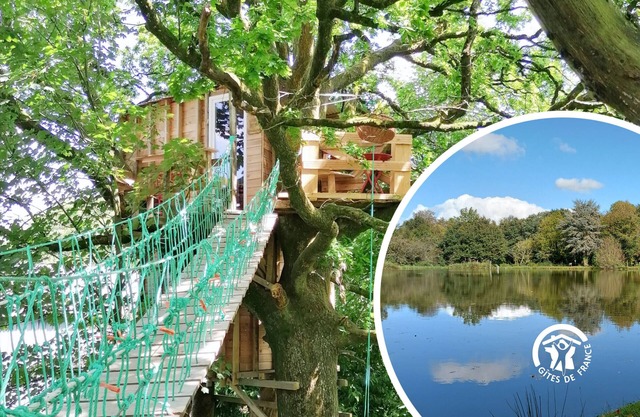 "Treehouse Retreat with Pool, Farm Animals & Fishing in Saint-Thomas-de-Courceriers"