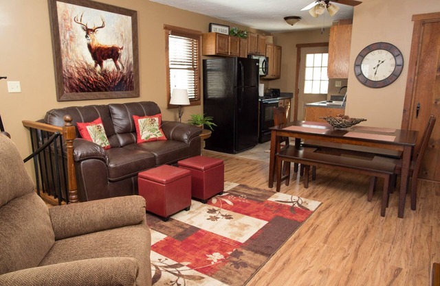 Trophy Buck sleeps 6, or rent all 4 for 20. Horseback riding across the Rd!
