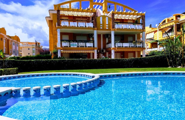 Two bedrooms on the ground floor, patio with barbecue, swimming pool and tennis court.