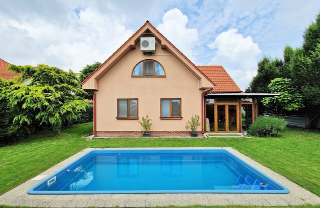 two-story family house with 3 bedrooms, 2 bathrooms and pool ,