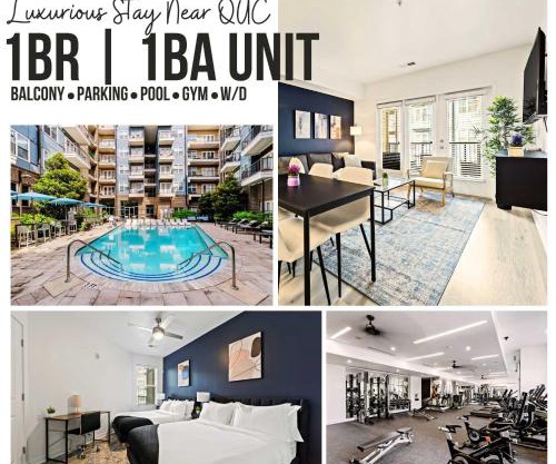 Unique 1BD - 5 Min DT, Gym, Parking, W-D - Sleeps 6