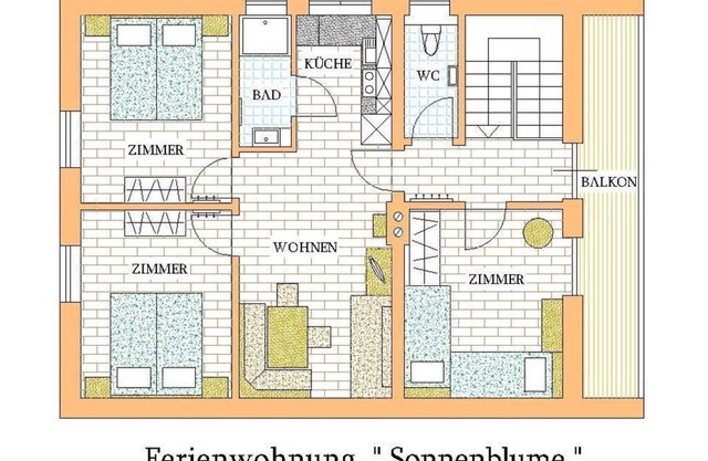 Vacation apartment Sonnenblume/3 bedrooms/shower/WC - Ferienhof Kandler