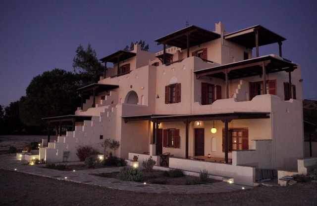 Venetian style villa with a majestic sunset and Aegean sea view. 200m from beach