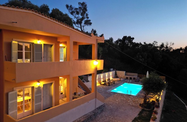 Villa Kostas- NE Corfu w/heated saltwater pool- 5 min walk from the beach.