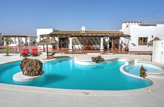 Villa with private pool in the middle of a quiet volcanic landscape