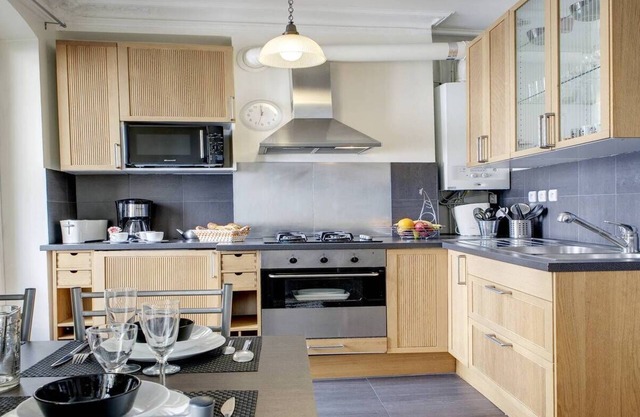 With modern yet typical Parisian design elements surrounded by French Gastronomy