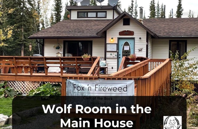Wolf's Den in the Main House of Fox 'n Fireweed (private bath)