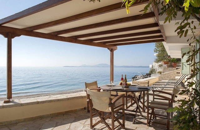 Yellow house lower, Kaminaki Beach Corfu, ionian islands