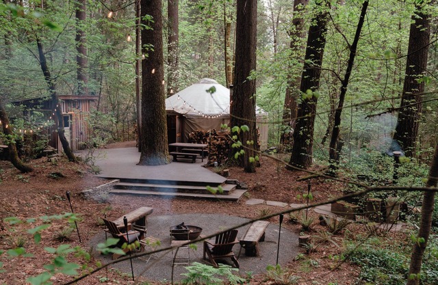 Your private Yurt in the woods -2 miles to town!