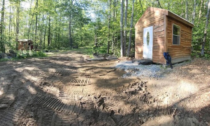 Shapleigh Cabin | 1 of 2 Enchanting 1 room cabins in Shapleigh, ME located on sloaping forest land