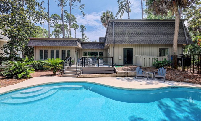 Sea Pines House | 1 Painted Bunting-4th Row Ocean, Completely Renovated w/a private pool.