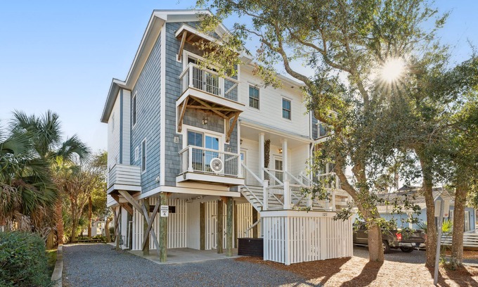Folly Beach House | 121 E Ashley - The Stone Crab - Seasonal Hot Tub - Steps from the Beach and Center St.