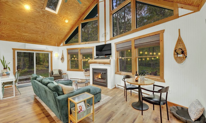Locust Lake Village Ski Chalet | 2 Full Baths, Fireplace, Steps to Lake, In Woods