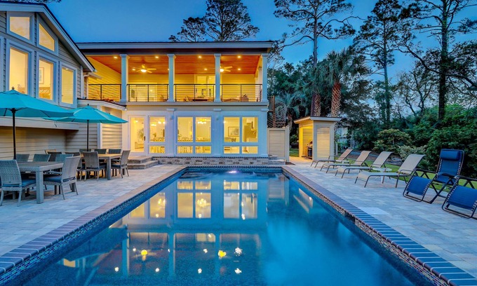Sea Pines House | 2nd Row Ocean Home w/a Private Pool & Spa - Steps to Beach - Sea Pines Home!