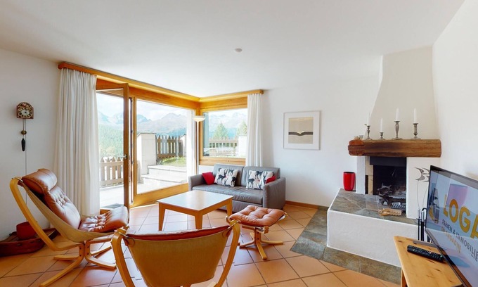 Pontresina Apartment | 3 ½ Room flat for 4 persons (children 6 years and older welcome), on the ground