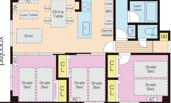 Joto Apartment | 3 bed room max 6 persons! Easy access to Namba and Shinsaibashi! 4 min.