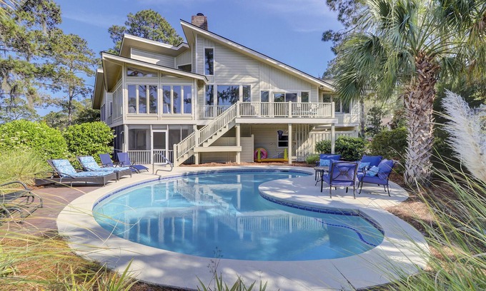 Bald Eagle West House | 70 S. Sea Pines-Beautiful Views of Braddock Cove & Quick Walk to the Beach.